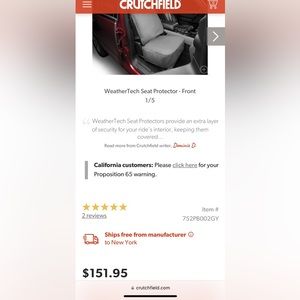 Weather Tech waterproof 2x Front driver and passenger seat 💺 covers 💺